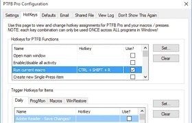 Optionally control main functions via hotkey